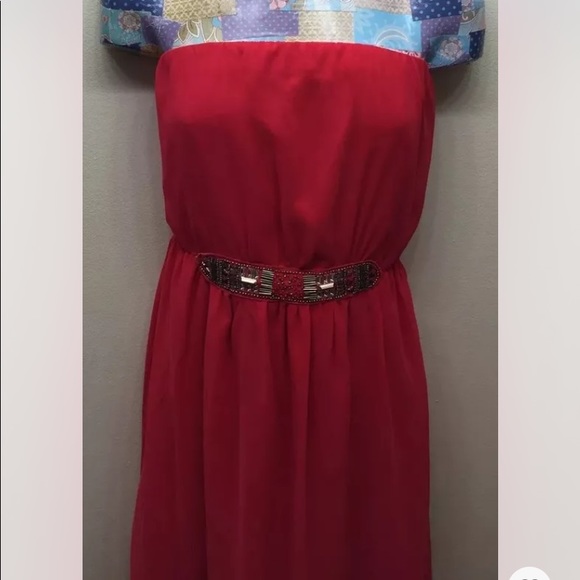 Zara TRF Women Maxi Dress Strapless Hot Pink Beaded S - Picture 11 of 11